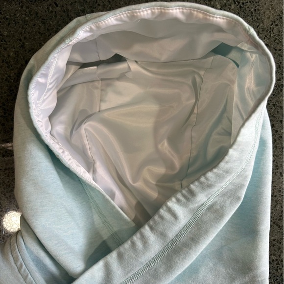 Lululemon All Good Tranquil Blue White Pullover Hoodie Sweatshirt Size 10 EUC - Picture 7 of 10